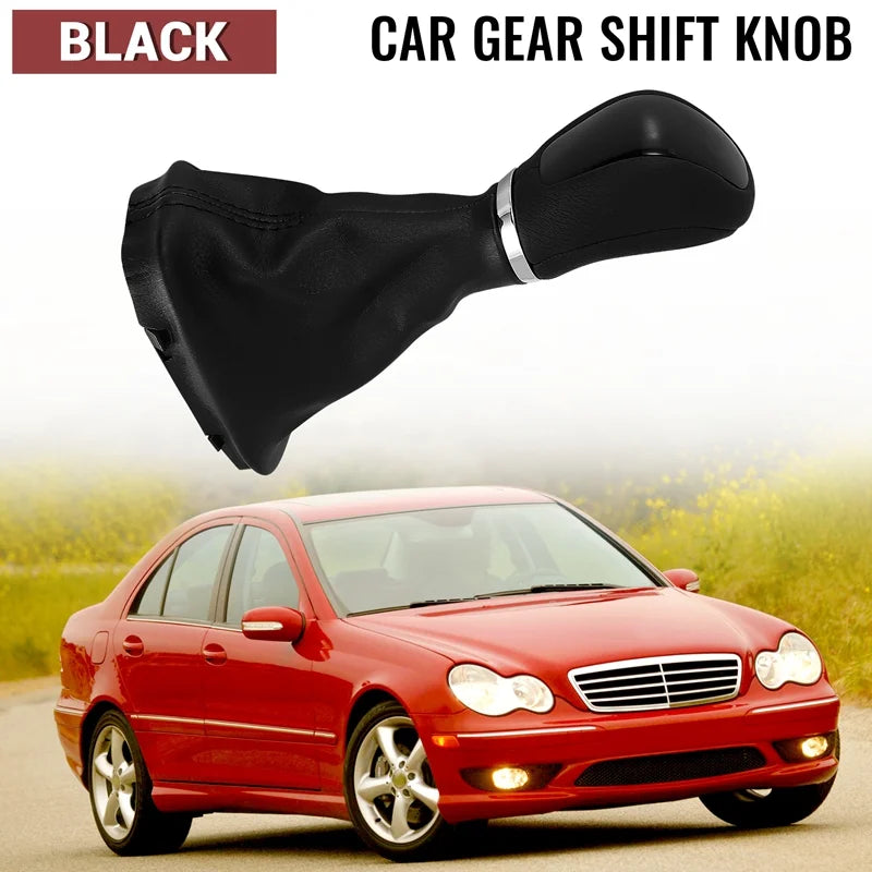 Black Automatic Gear Shift Knob With Gaitor Boot For Mercedes Benz W203 W204 Auto Accessories