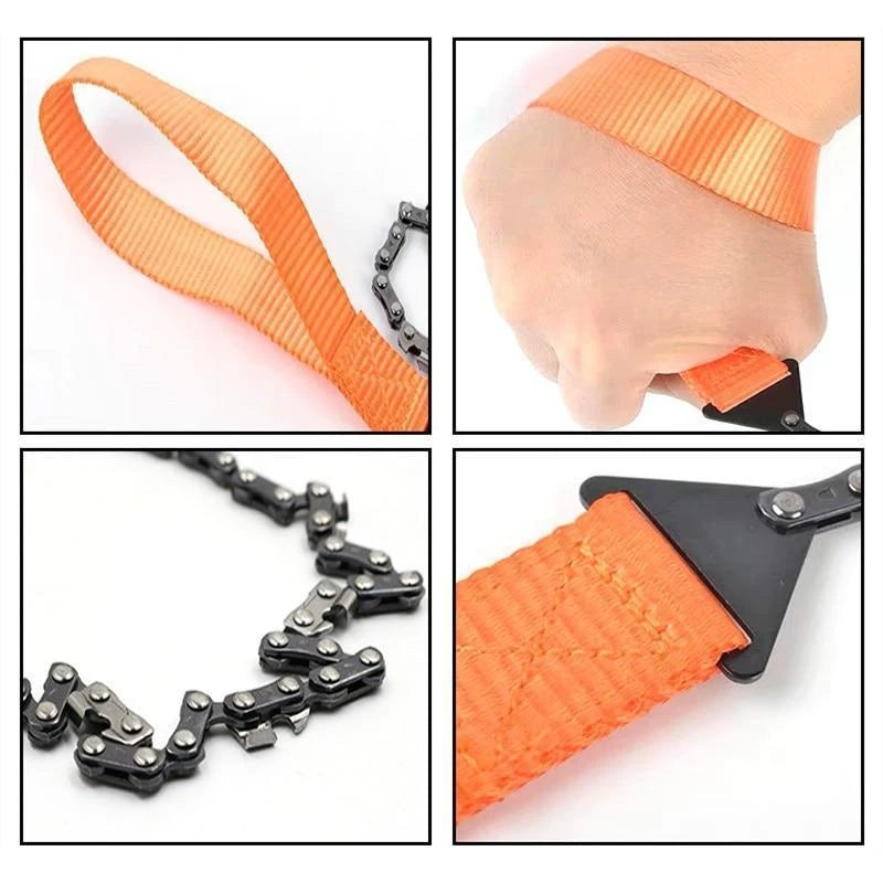 11 Teeth Outdoor Portable Hand-drawn Wire Saw Field Mountaineering Life-Saving Chain Saw Tool Multi-function Saw Chain Pocket