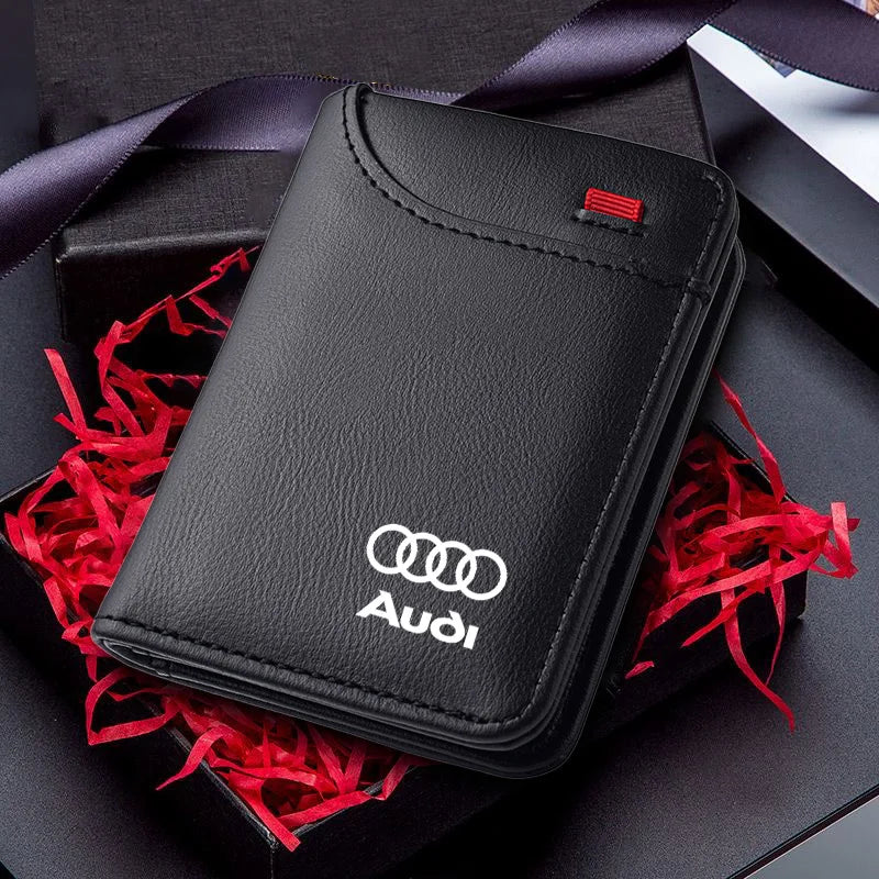 Car Driver License Purse Credit Card Holder Case Leather Wallet For Audi SLINE A3 A4 A6 RS3 RS7 RSQ8 S3 RS6 A5 Q8 A1 Q7 Q3 Q5 TT