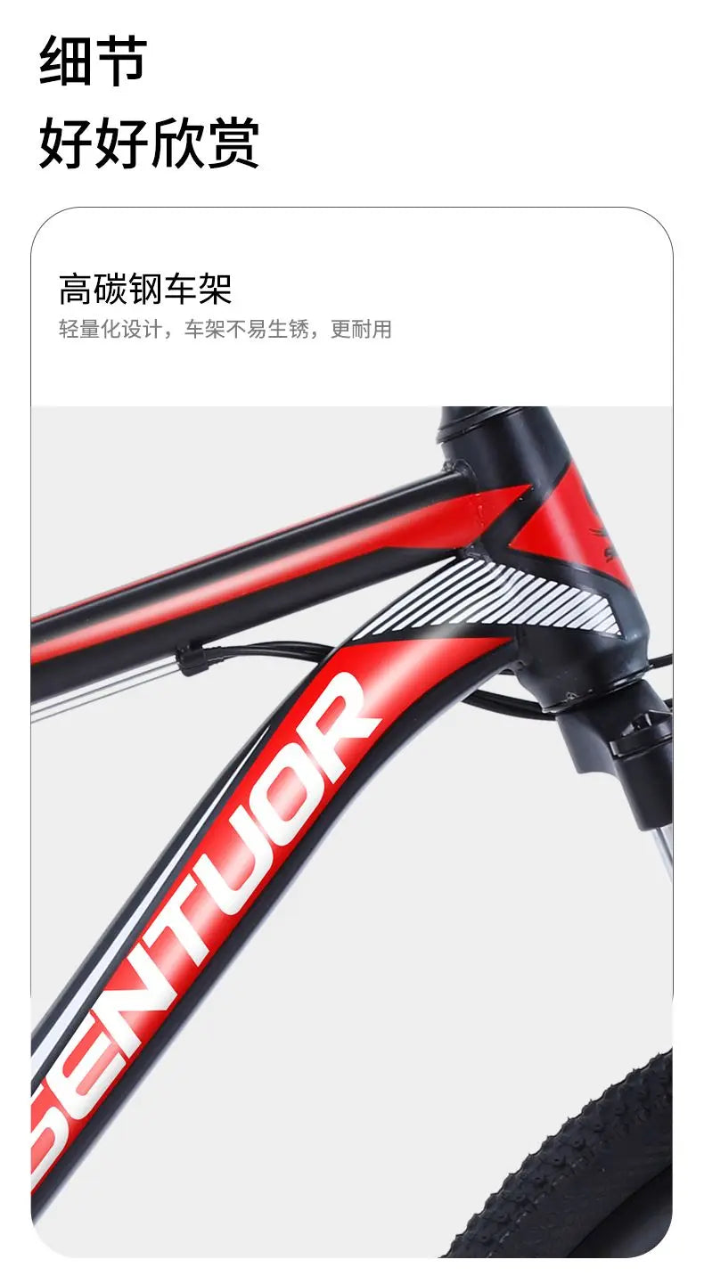 Mountain bikes for adults variable speed off-road racing shock-absorbing bikes for adults boys girls and students aged 8 to 15