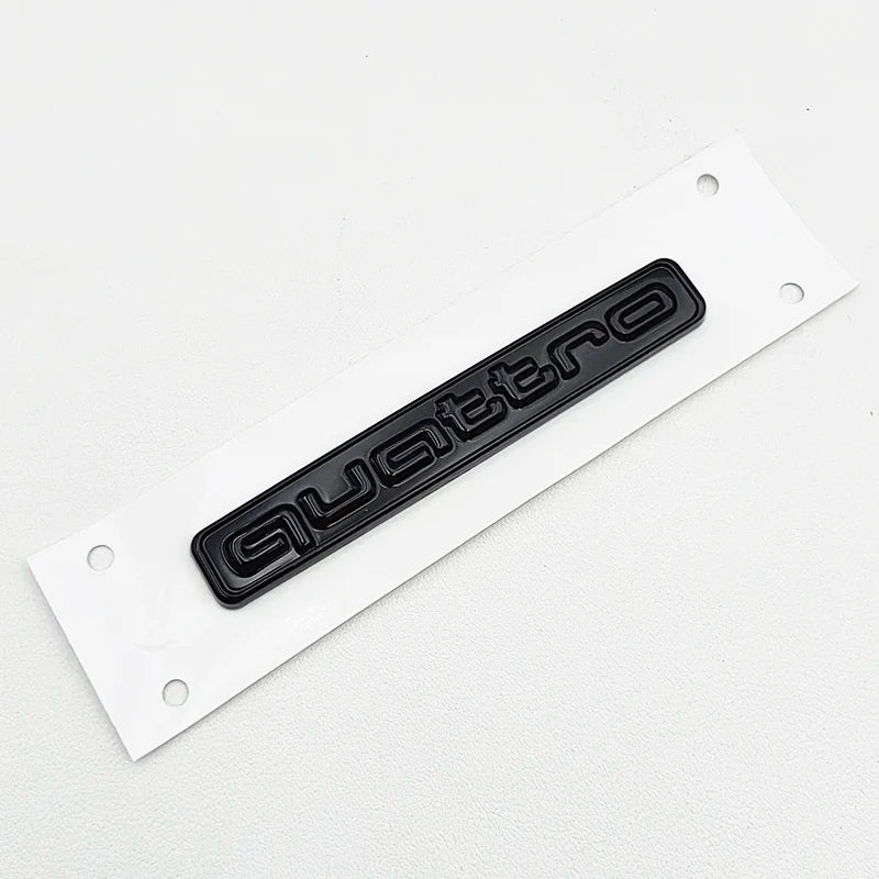 3D ABS Black Logo Quattro Emblem Car Rear Trunk Badge Decal For Audi A1 A2 A3 A4 A5 A6 A7 Q2 Q3 Q5 Q7 Quattro Sticker Accessorie