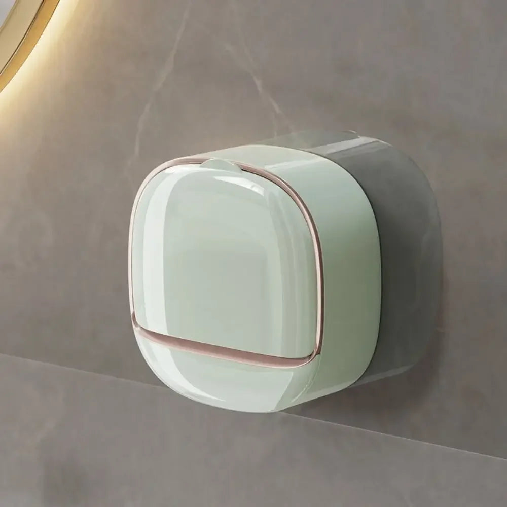 Wall Mounted Soap Dish With Drainage Box Waterproof Punch-Free Bathroom Drain Soap Box Soap Storage Case Bathroom Accessories