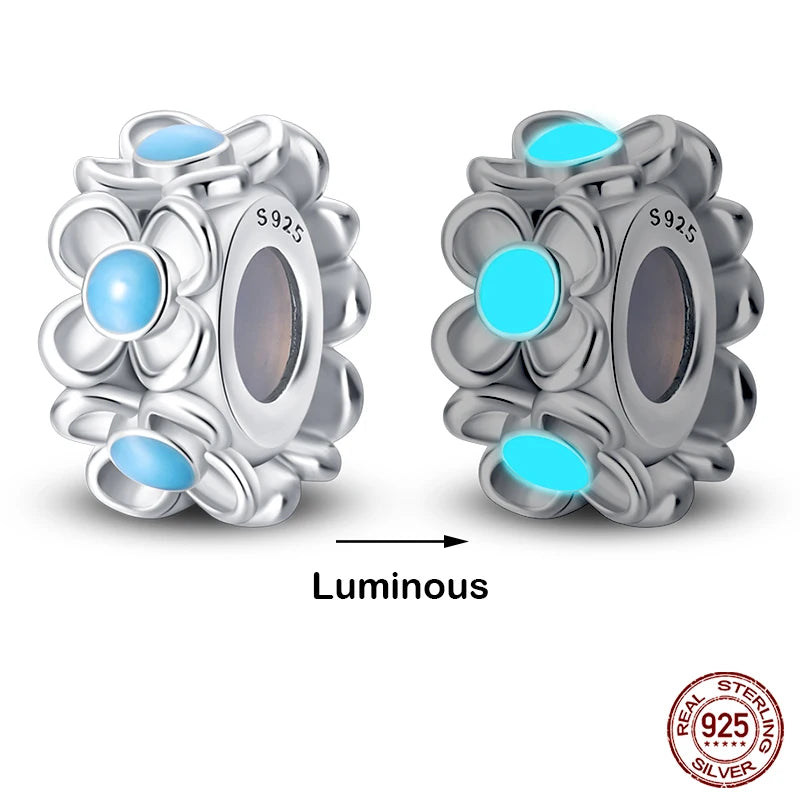 Hot Sale 925 Silver Glow in the dark Firefly Honeybee Star Charms Beads Fit Qikaola 925 Original Bracelets Fine DIY Jewelry Gift