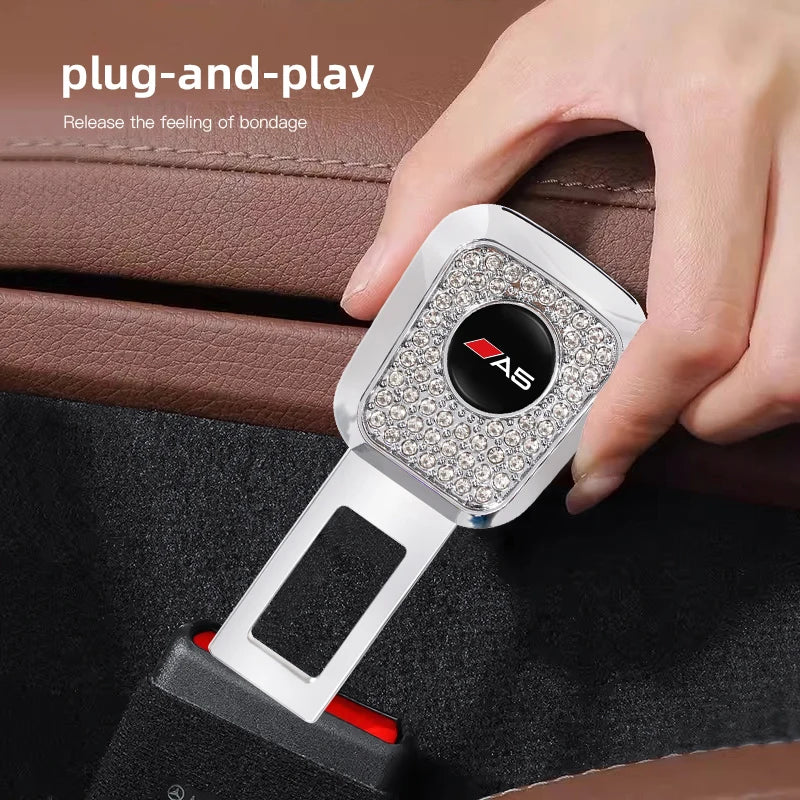 Car Seat Belt Extender Lock Buckle Adjustable Decoration Buckle For Audi A3 A4 A5 A6 A7 A1 A2 A8 Q1 Q2 Q3 Q4 Q5 Q6 Q7 Q8 TT RS3