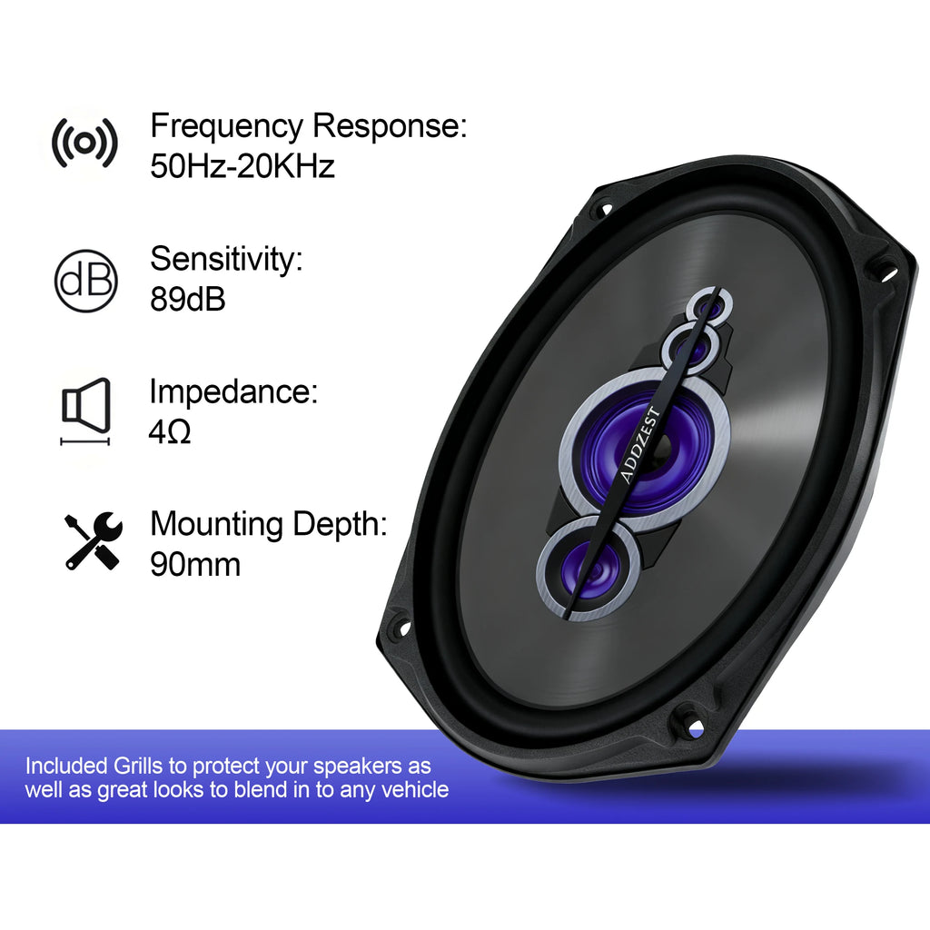2PCS 6*9" Upgrade Coaxial Car Speakers, 300W Max, 4Ohm, Premium Quality Car Audio Door Speakers,  PEI Tweeter Hybrid Surround