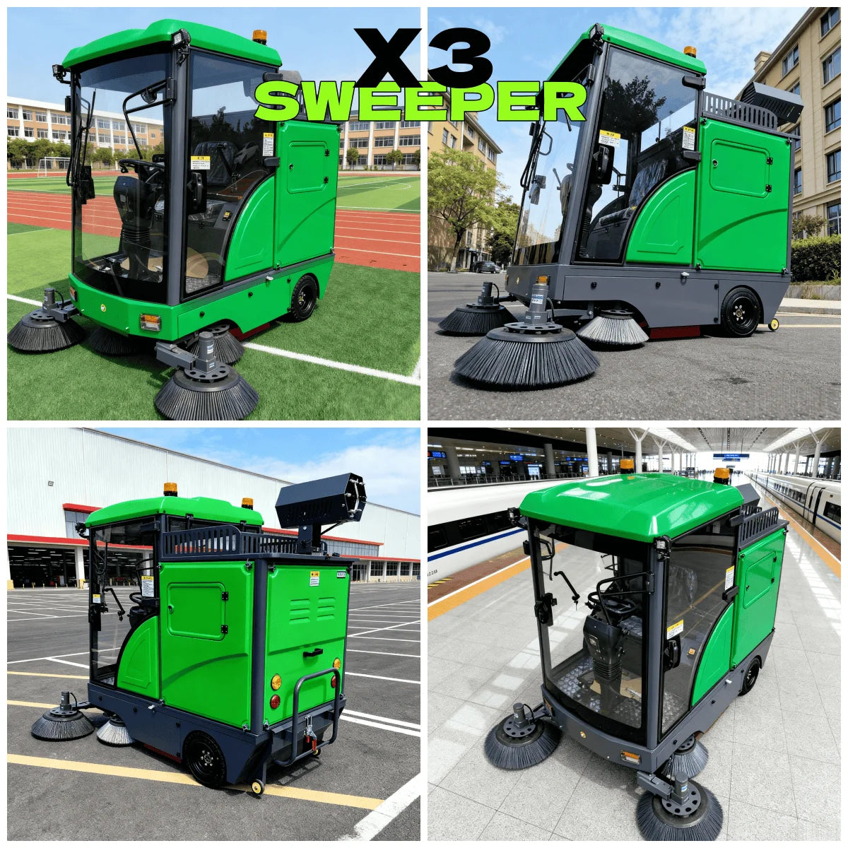 Electric Ride-On Road Sweeper Truck C0nTour DEY X5 3000W Self-Propelled New Vacuum Municipal Commercial Use