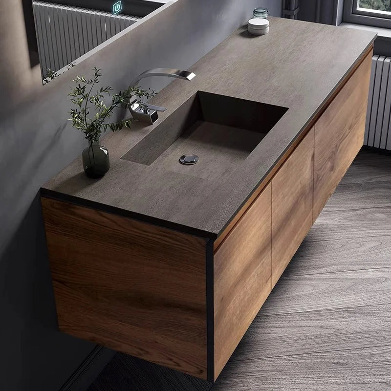 Customized Simple Design Wall Mount Bathroom Vanity Cabinets Bathroom Cabinet Vanity with Mirror and Basin