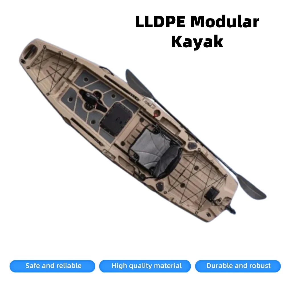 Modular Kayak LLDPE Fishing Boat Motorized Canoe Seat Paddle Rotomolded Portable Take Apart Raft Angling Drift Engine Water Gear