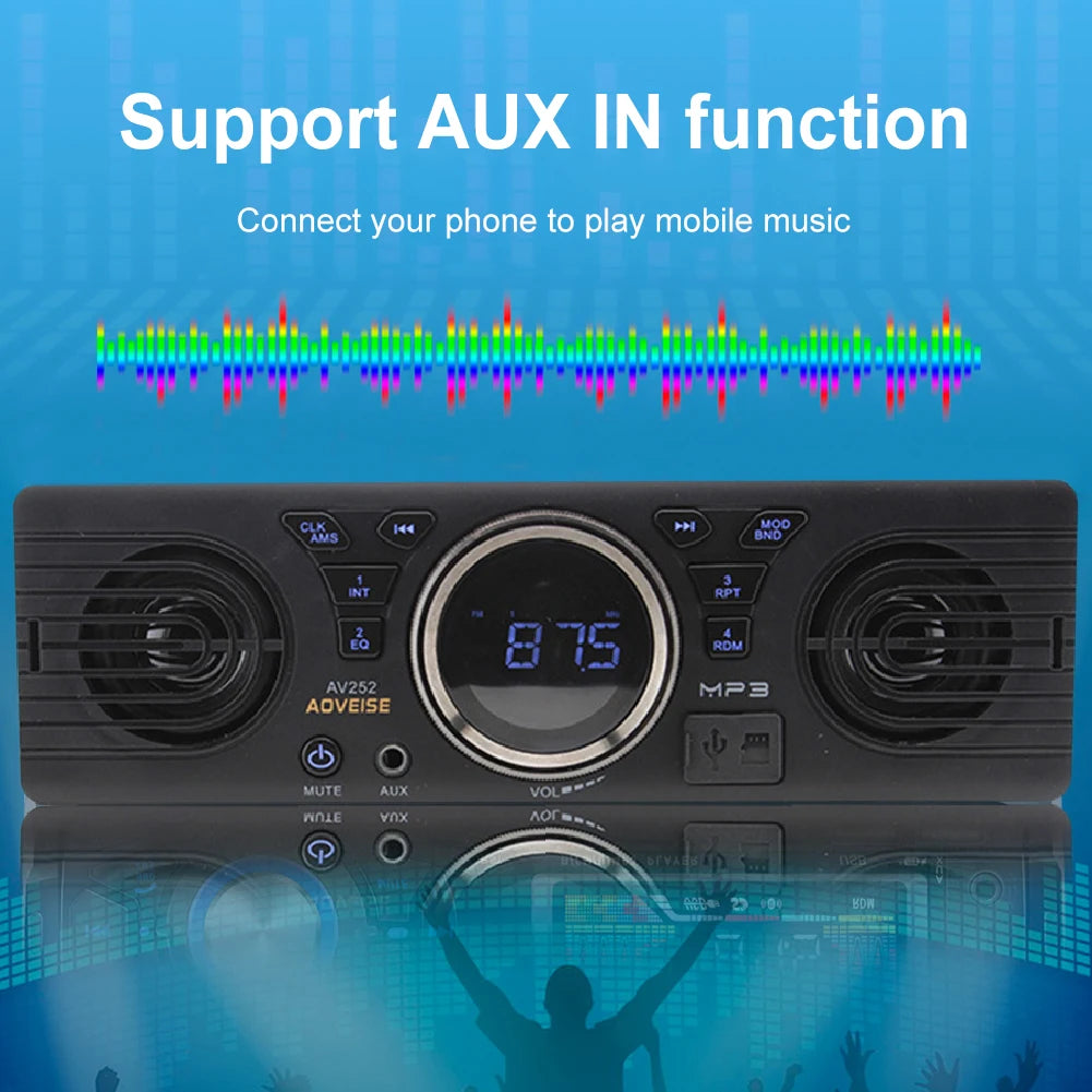 Car Radio MP3 Audio Player 2.4 Inch Display MP3 Car Multimedia Player Support for TF MINI USB AUX Interface Bluetooth-compatible