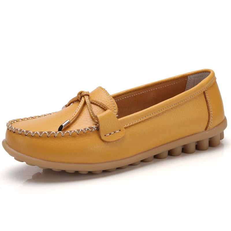 2025 New Woman Flats Shoes Ballet Flat Sneakers Genuine Leather Spring Soft Moccasins Ladies Boat Ballerina Espadrilles Creepers