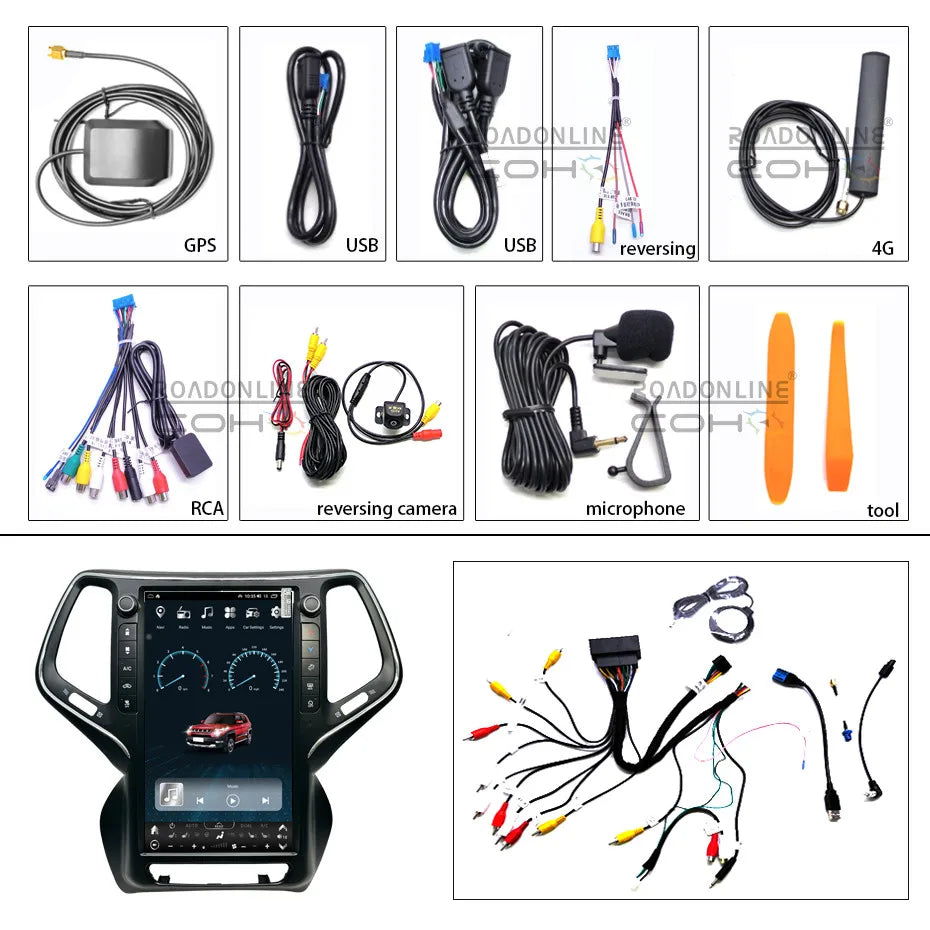 Pour Jeep Cherokee 2016-2021 Résolution 1080*1920 UIS7862 Octa-core 8+128 Go Système de Navigation GPS pour Voiture CarPlay Radio Multimédia Vidéo