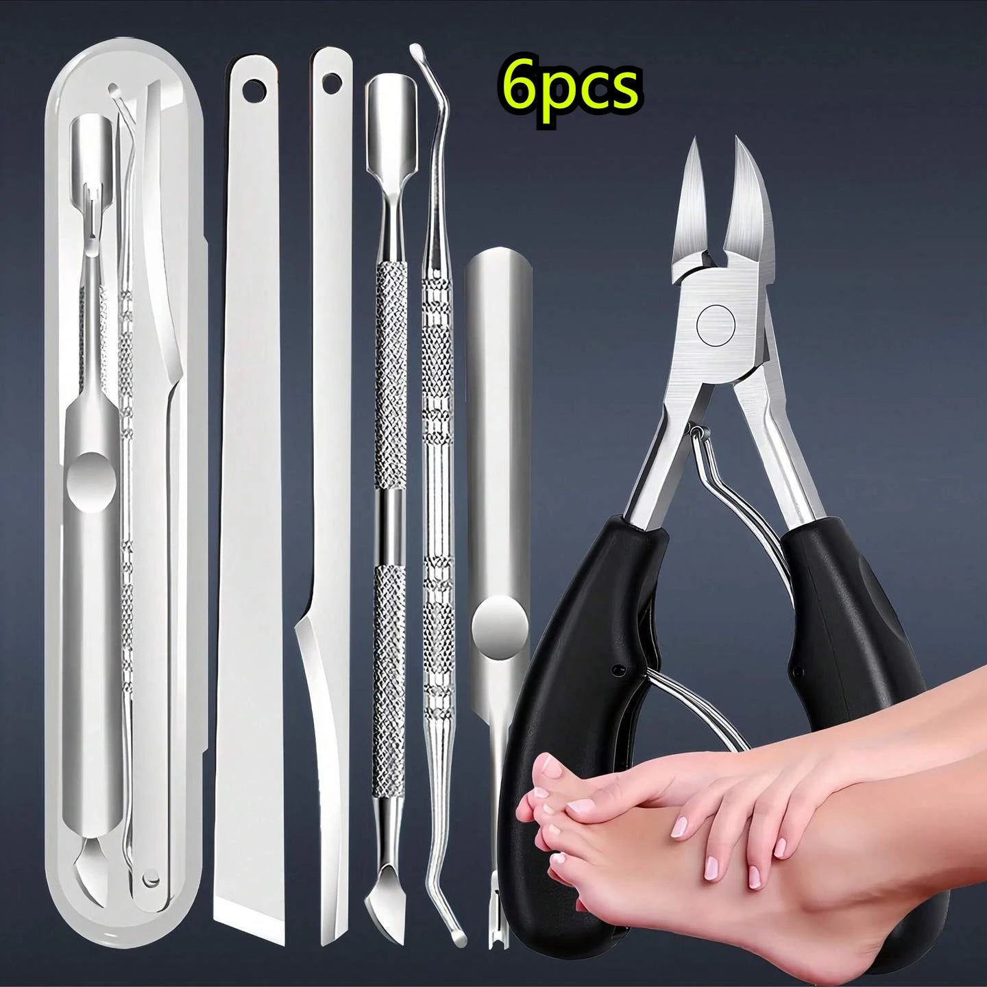 6/10/12/17pcs Stainless Steel Pedicure Tool  Professional Manicure Knife for Dead Skin Callus Removal Foot Care Kit Home Travel