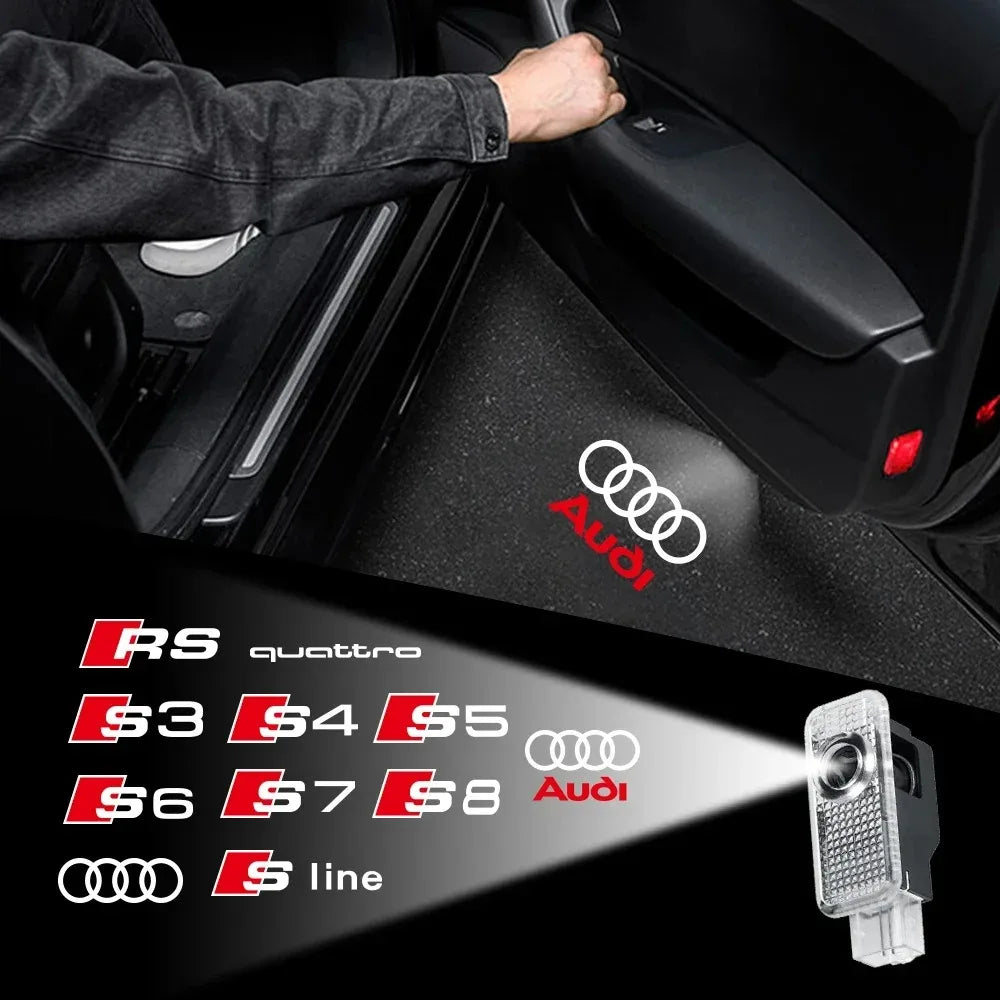 2Pcs Auto Door Welcome Light Led HD Projector For Audi A3 A4 B8 8P 8V A6 C7 A5 Q5 B7 B6 B9 SLINE QUTTRO RS Q3 Q7 S3 S4 S5 S6 S8