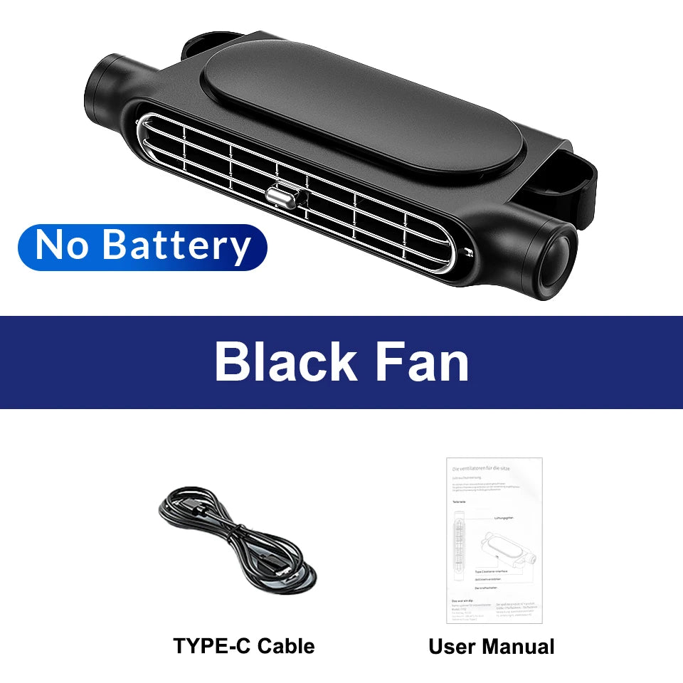 Car Seat Cooling Fan, 5V USB Powered Headrest Fan with 3 Adjustable Speeds, Portable Backseat Air Vent Cooler for Front and Rear Seats, Clip-On Auto Cooling Fan for Cars, SUVs, Trucks, Summer Travel and Interior Accessories