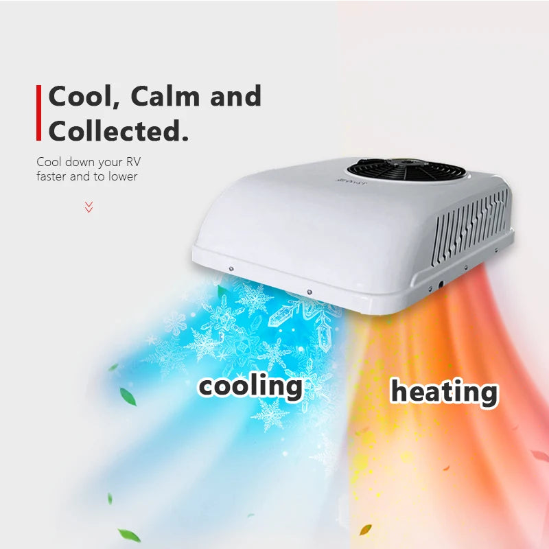 Aspligo 12V Fast Heat & Cool RV Automotive Electric Parking Air Conditioner For Camper Van Truck Motorhome Caravan Tractor New