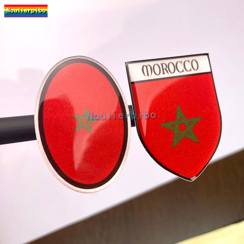 Morocco 3D Creative Sticker Moroccan Air Force Logo Epoxy Dome Vinyl Waterproof Decal Car Motorcycle Helmet Laptop Phone Sticker
