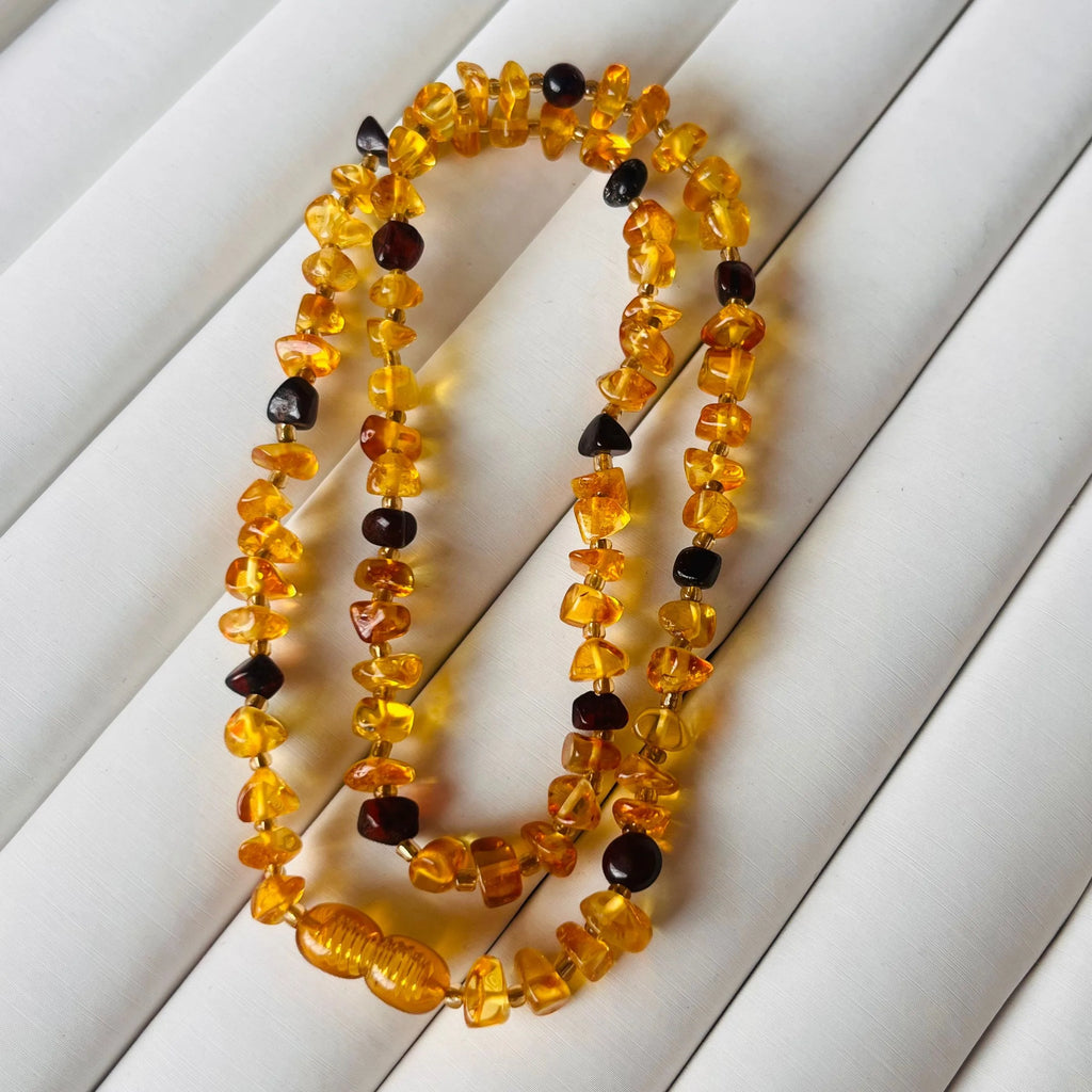 Natural Amber Necklace Healing Crystal Jewelry Vintage Bohemian Style Baltic Amber Choker for Women