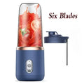 Mixeurs de jus de fruits portables, mini-bouteille personnelle électrique d'été, presse-agrumes USB à 6 lames, machine de cuisine