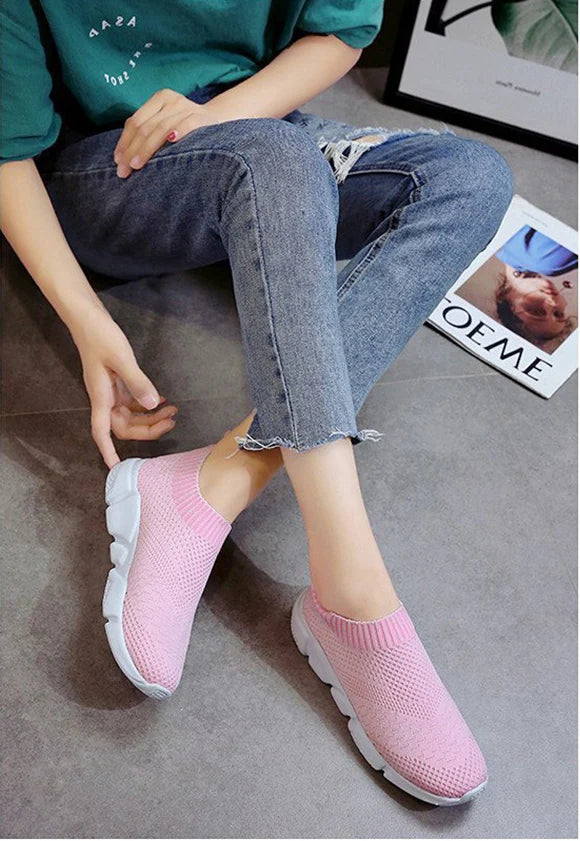 Sneakers Women Shoes Knitting Sock Sneakers Women Slip On Laides Walking Shoes for Woman Loafers Flats Tenis Famela Plus Size