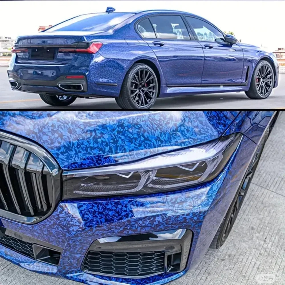 Glossy Laser Forged Carbon Fiber Vinyl Wrap Self Adhesive Car Sticker Waterproof Auto Glossy Vinyl Carbon Film for Car Decal