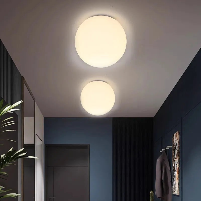 Plafonnier LED moderne Boule en verre blanc applique murale Minimaliste salle de bain Balcon Chambre Lumière d'entrée Luminaire Éclairage intérieur