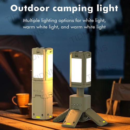 14000mAh Rechargeable Outdoor Hiking Fishing Tent Lamp Super Bright Magnetic Rotatable Telescopic LED RV Camping Lantern
