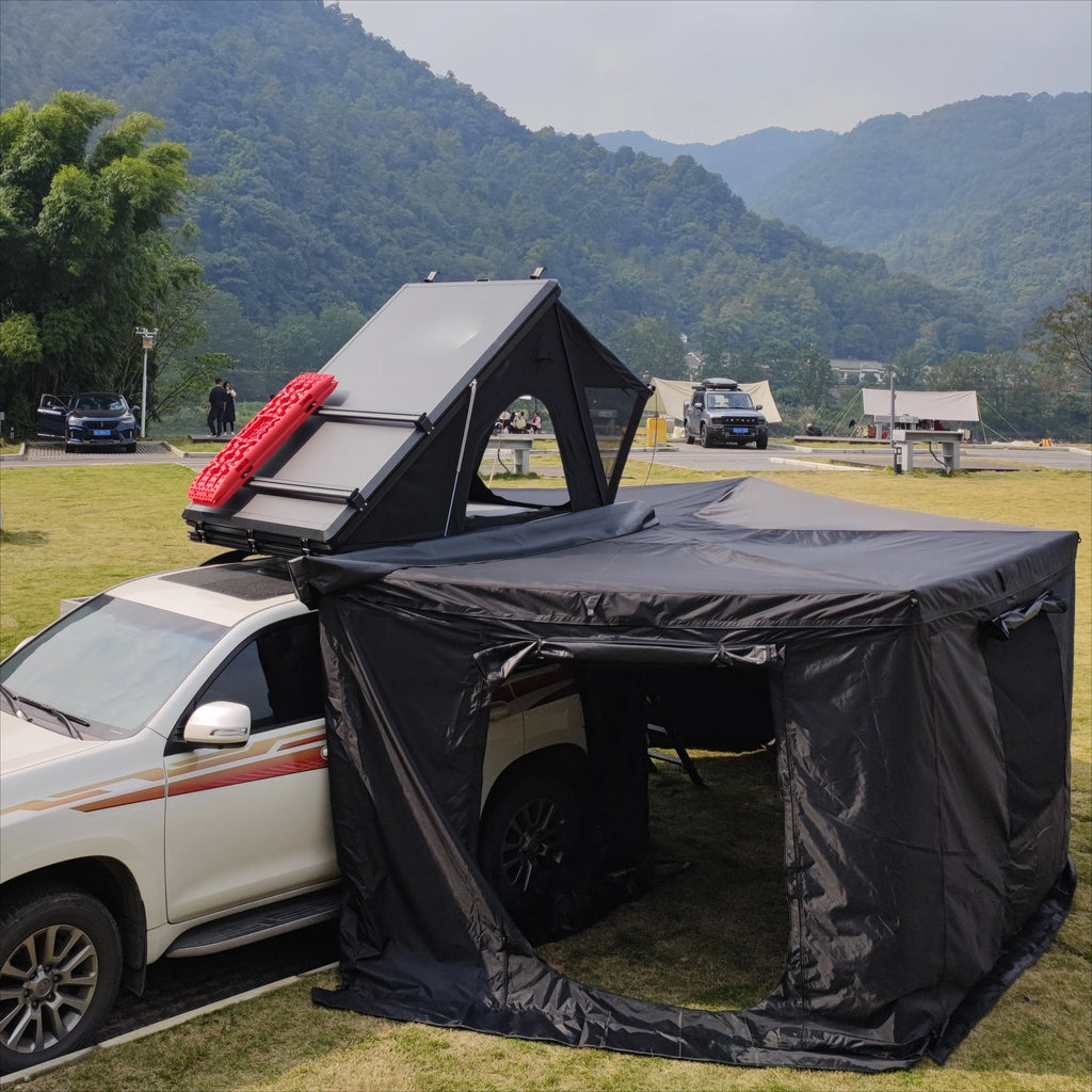 4x4x270cm Hard Shell Roof Top Tent, Waterproof Aluminum Rooftop Tent for Outdoor Camping