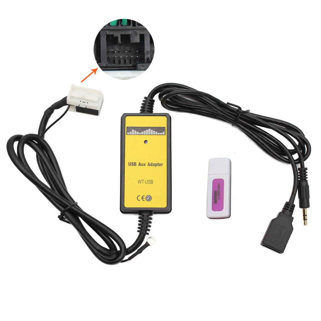 Moonet Car Audio USB AUX Adapter Auxiliary CD Changer for Audi Skoda Volkswagen Tiguan Touran T5 Golf Passat