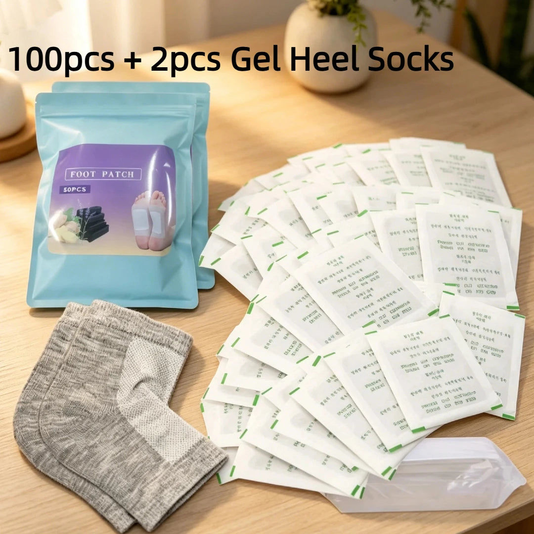 100/150/200pcs Bamboo Foot Pads with Vitamin C & Ginger Powder Deep Cleansing, Natural Foot Care Essentials, Gift for Parents