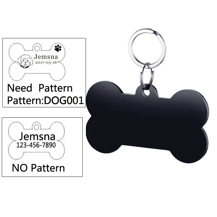 Dog ID Tag Free Engraving Name Tel Cat Collar Harness Pendant Clothes Accessories For Pet Custom Puppy Kitten Leash Pet Supplies