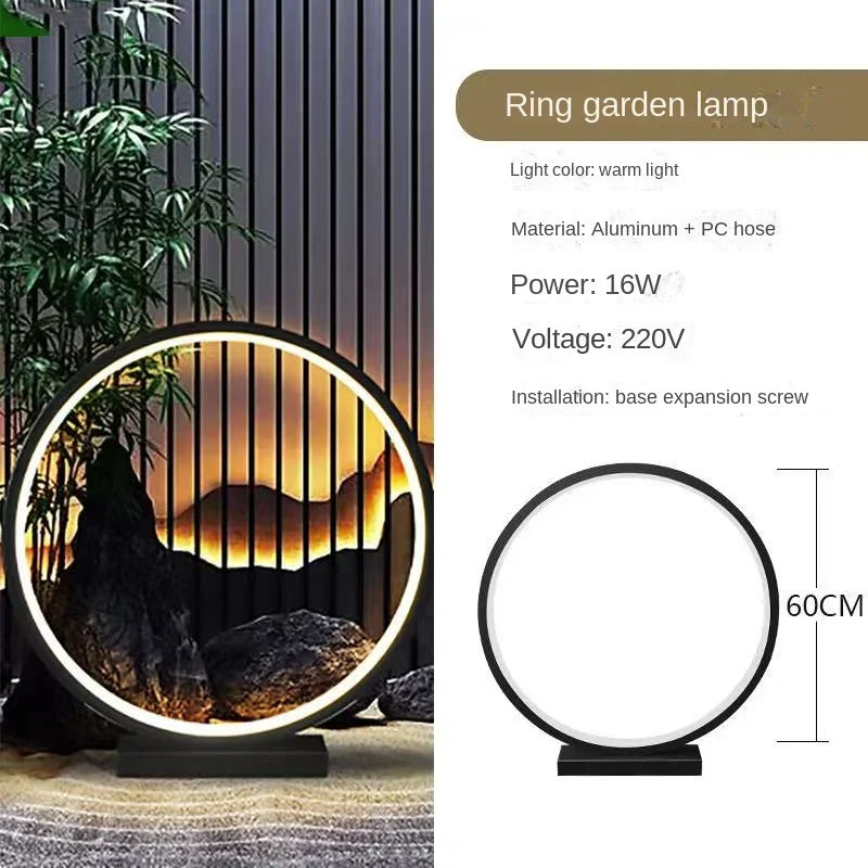 Circular Garden Lamp for Street Creative Wall Sconce Household Circular Lawn Lamp waterproof LED Lawn Light AC80-265V