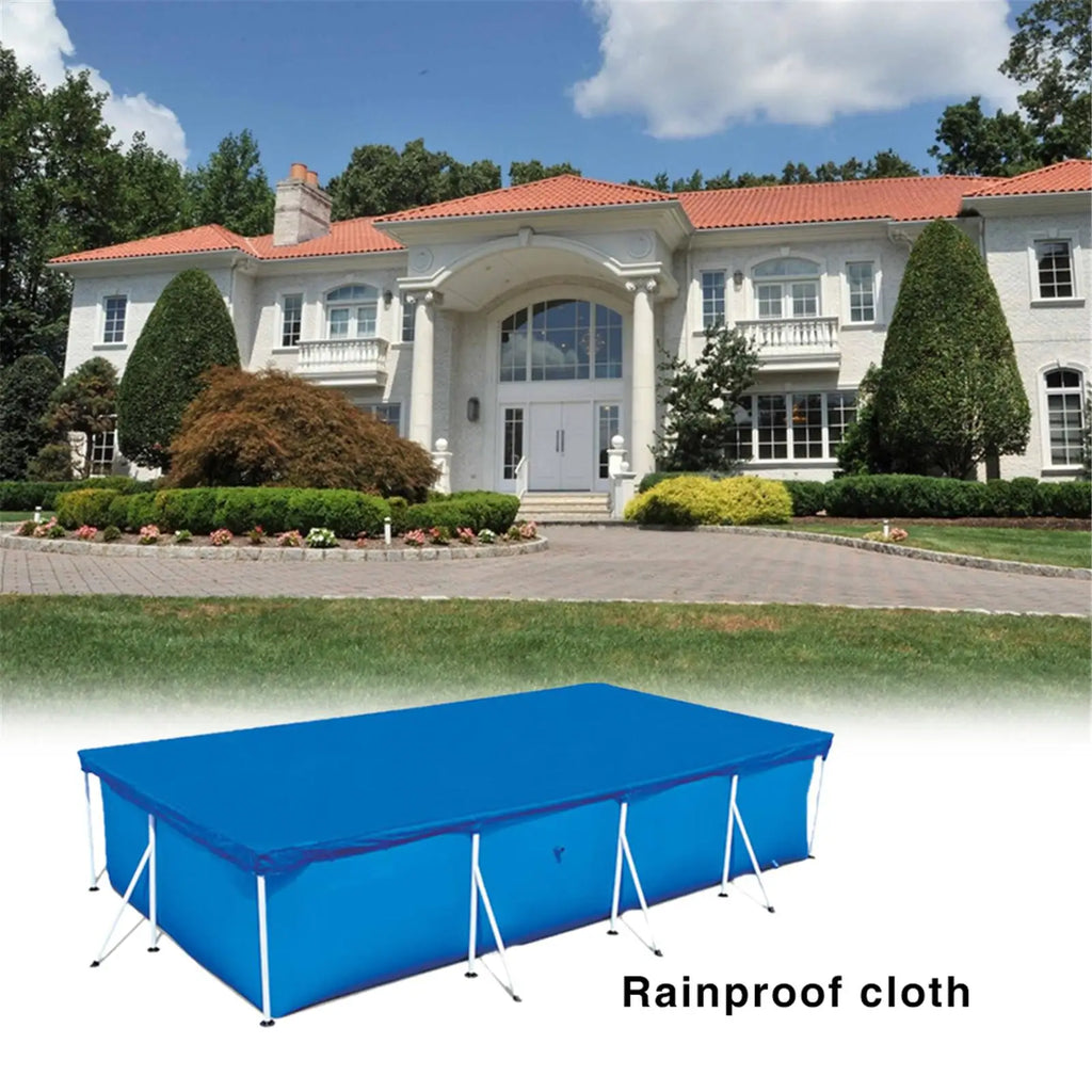 Outdoor Swimming Pool Cover Weatherproof Tub Rainproof Dust Cover Rectangle Pool Safety Cover Pool Insulation Film Waterproof