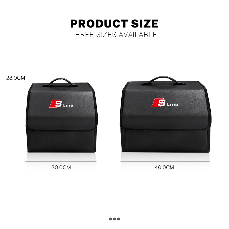 Large Capacity Leather Storage Box Car Trunk Organizer Case For Audi Sline A3 A4 A5 A6 A7 A1 A2 A8 Q1 Q2 Q3 Q4 Q5 Q6 Q7 Q8 TT B8