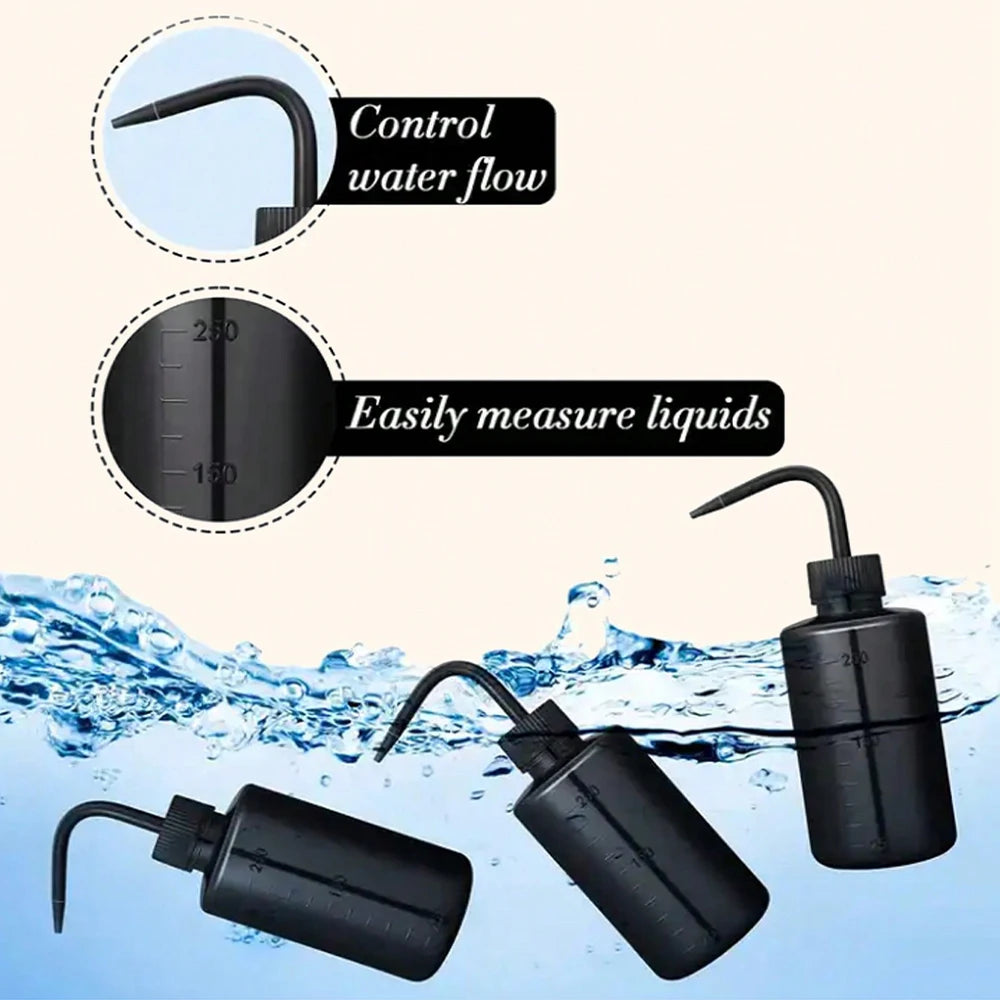 1PCS Plastic Eyelash Cleaning Bottle with Elbow Brush Water Squeeze Dropper for Lash Bath and Primer Application
