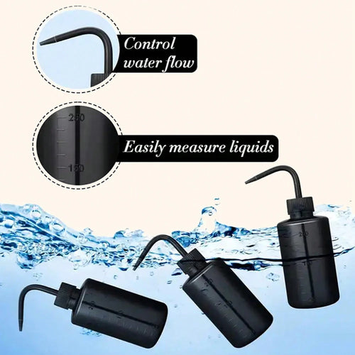 1PCS Plastic Eyelash Cleaning Bottle with Elbow Brush Water Squeeze Dropper for Lash Bath and Primer Application
