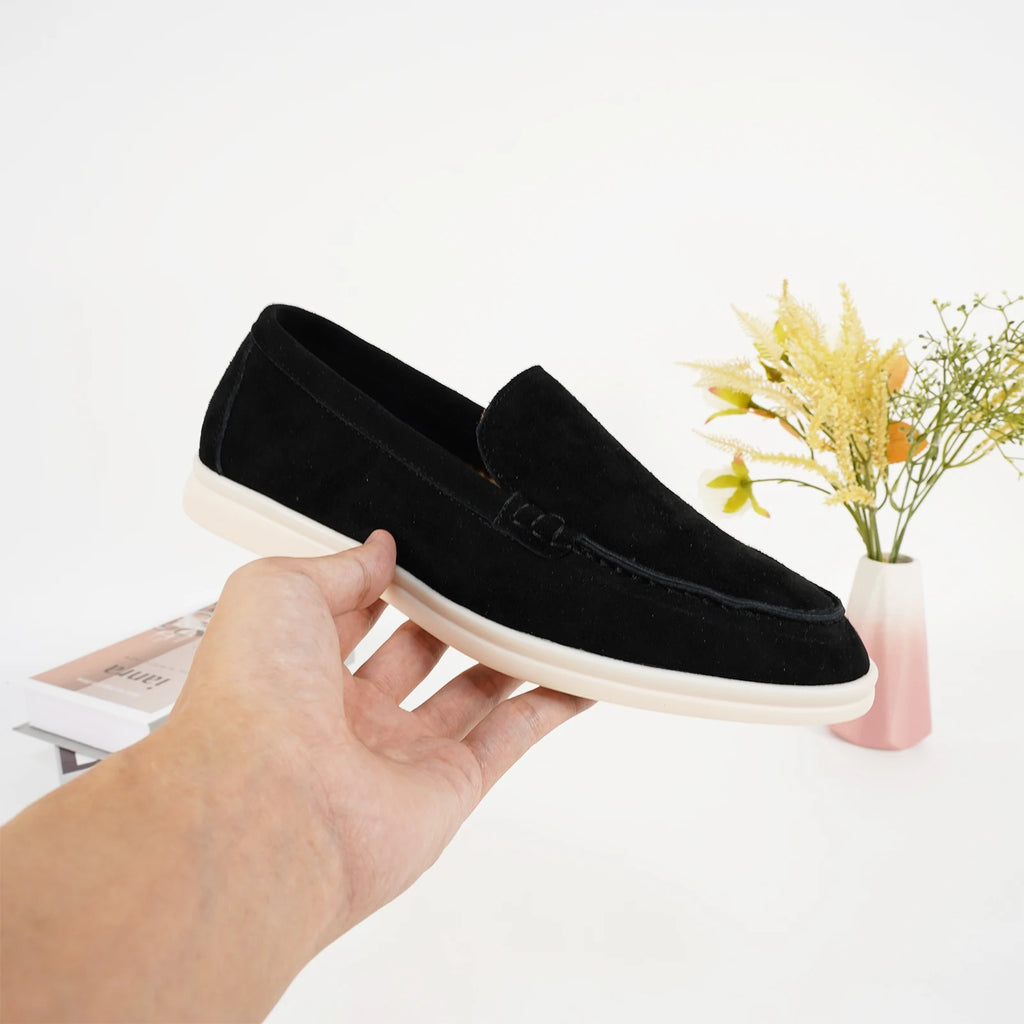 Spring and Autumn Hot Women's Le Fu Shoes Classic Round Head Shallow Mouth Genuine Leather Women's Shoes Retro Daily Shoes
