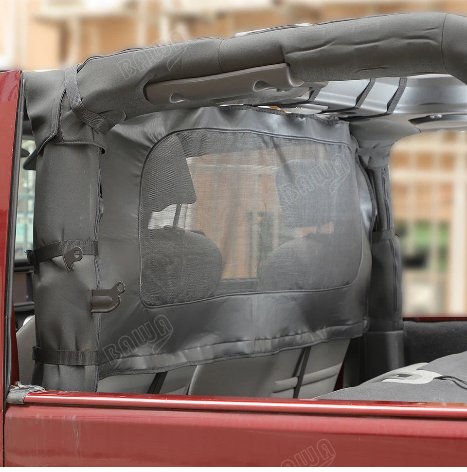 BAWA Rear Seat Separation Mesh/Trunk Cloth Separation for Jeep Wrangler JK 2door 2007-2017 Pet Isolation Net Accessories
