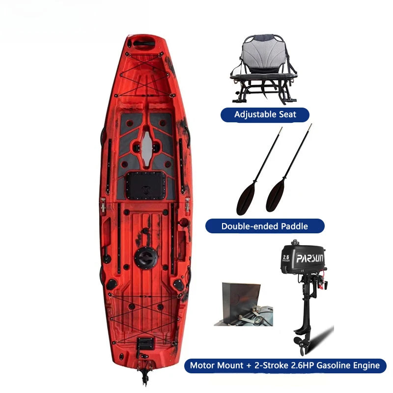 Modular Kayak LLDPE Fishing Boat Motorized Canoe Seat Paddle Rotomolded Portable Take Apart Raft Angling Drift Engine Water Gear