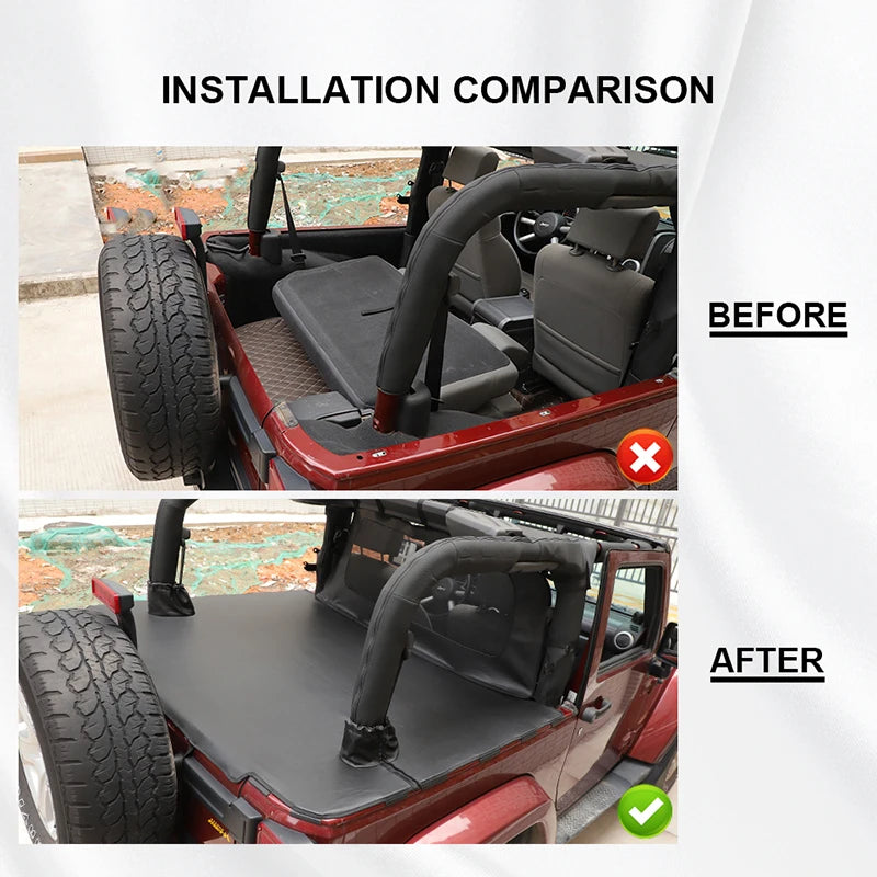 BAWA Rear Seat Separation Mesh/Trunk Cloth Separation for Jeep Wrangler JK 2door 2007-2017 Pet Isolation Net Accessories