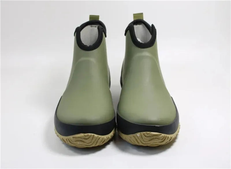 Men Rain Boots Outdoor Non Slip Fishing Boot Rubber Galoshes Men Ankle Rain Boots Waterproof Garden Work Shoes Botas Para Lluvia