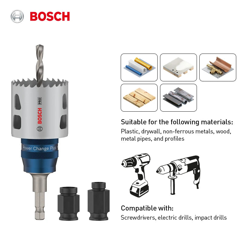 Bosch holesaw set 51cm Professional 5 Pieces With Power Change Plus Starter Kit for Bosch PowerChange Plus