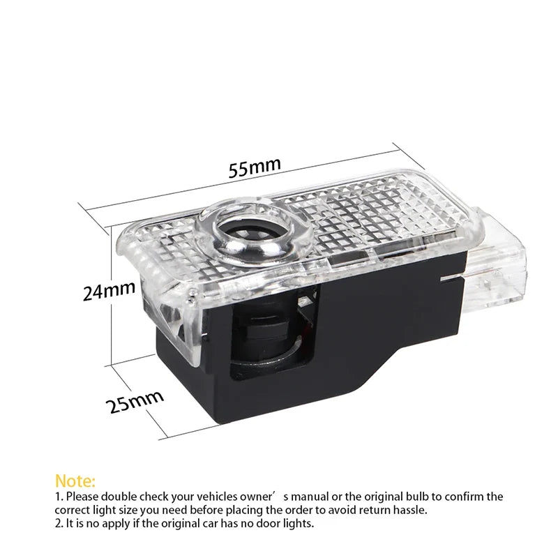 2Pc HD Car Door Projector Laser Lamp Auto Door Welcome Light For Audi A3 A4 A5 A6 A7 A8 S4 S5 S6 S7 S8 RS3 RS4 RS5 Q3 Q5 Q7 Logo