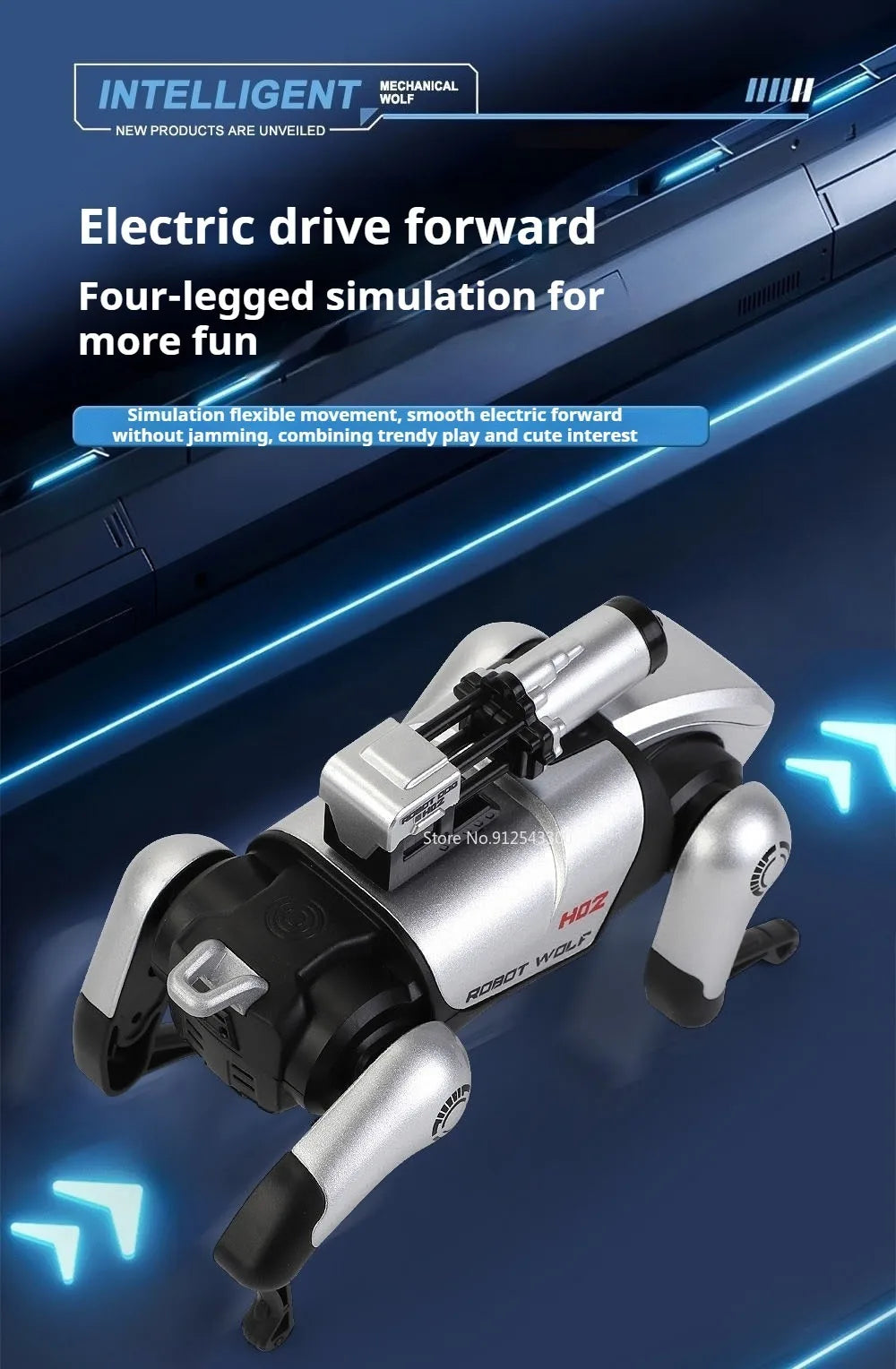 Alloy Mechanical Wolf Technology Machine Model Toy Intelligent Walking Sound Light Touch Sensing Robot Toys for Boys Presents