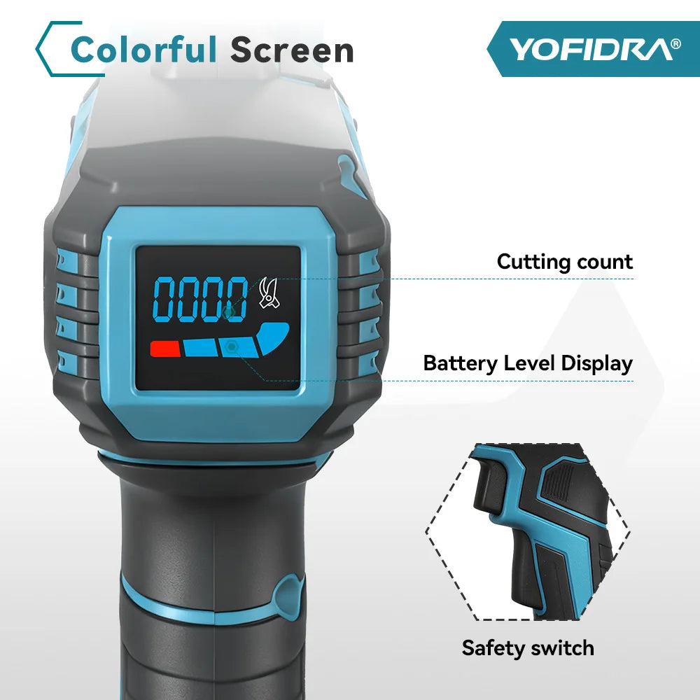 YOFIDRA 60mm AI Gears Control Brushless Electric Pruner Cordless Tree Bonsai Pruning Electric Scissors For Makita 21V Battery