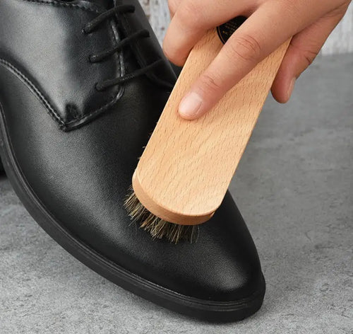 1 Piece Solid Wood Wool Shoe Brush, Polishing, Cleaning, Care Brush, Suitable For Leather Or Fabric Shoes, Cleaning Brush