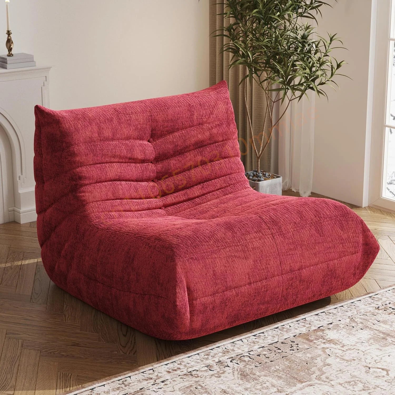 DIGGERA Single Lazy Sofas Chair Togo Sofa Couch Memory Foam Bean Bag Chair For Living Room Bedroom Fireside Chairs