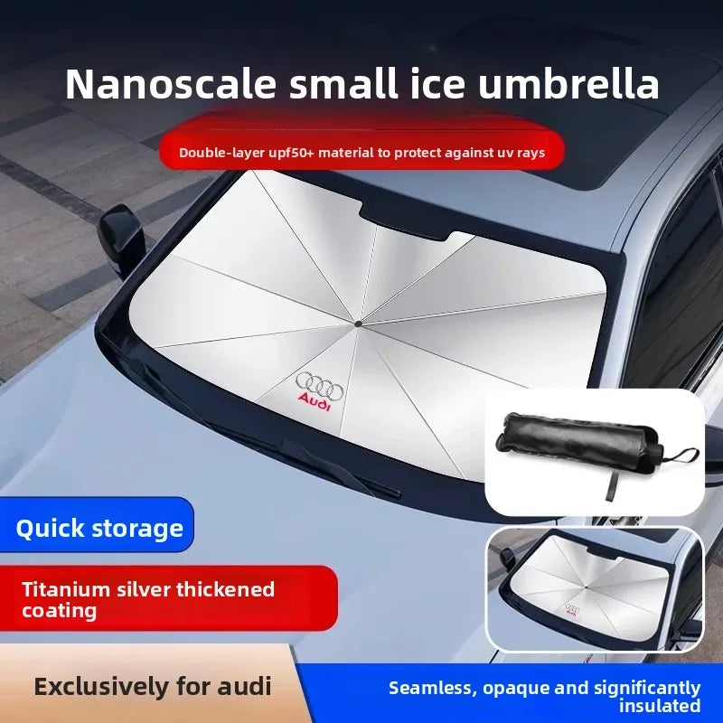 Car Sun Shade Umbrella Foldable Car Parasol Windshield Sunshade Cover Visor For Audi A3 A4 A6 A7 A8 Q2 Q3 Q4 Q5 Q7 Q8 TT Sline