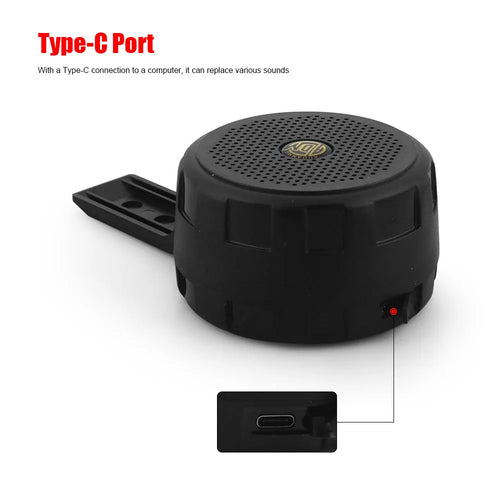 Sirène d'alarme de voiture 12V-24V 120dB à son personnalisable, étanche IP67, avec haut-parleur et port Type-C pour PC et lecteur MP3.