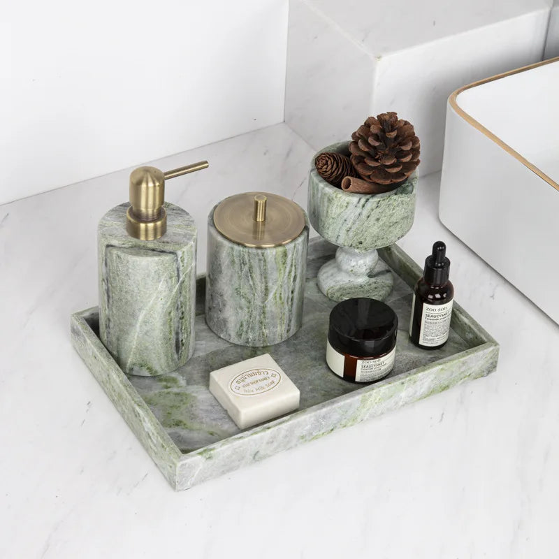 Light luxury marble bathroom, bathroom, storage tray, six-piece set, hotel, homestay bathroom, foreign trade cross-border