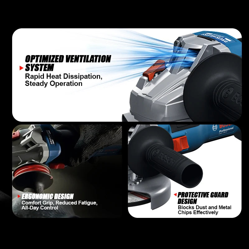 BOSCH GWS 18V-8 Cordless Angle Grinder 18V Professional Brushless M10 Slide Switch Metal Cutting Grinding BOSCH Power Tools